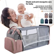 Beg Mommy Ringan Mudah Alih Katil Lipat Berkapasiti Besar Beg Perjalanan Bersalin Ransel Bayi Beg Ke