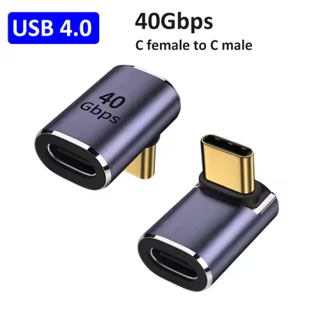 USB C Adapters Straight Angle Adapter Type C Female to Type C Male 40Gbps Fast Data Adapter Converte