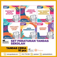 Set Peraturan Tandas Sekolah, Keceriaan Tandas Sekolah, Hiasan Tandas #graduasi