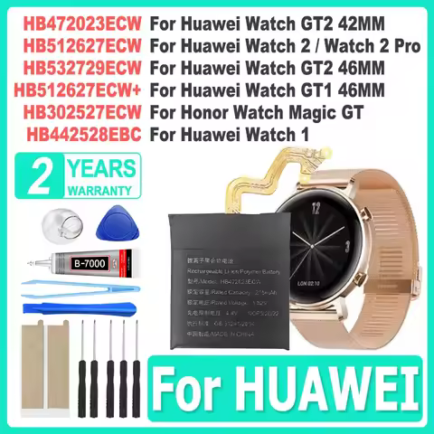 New 2026 HB472026ECW HB512627ECW HB532729ECW HB442528EBC HB512627ECW+ Battery For Huawei Watch 1 2 2