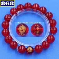 Red stone bracelet + red crystal Buddha charm