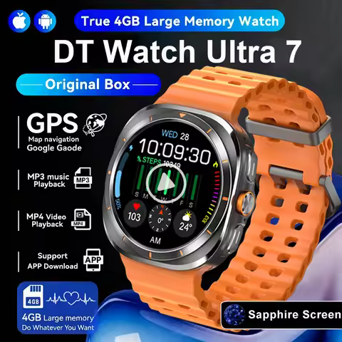 2025 New DT Watch 7 Ultra 47mm AMOLED SmartWatch 32Gb Memory Local Music 3D Menu NFC GPS Compass BT 