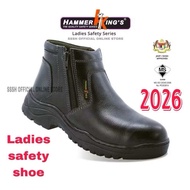 ORIGINAL Black Hammer BH3889 Women Mid Cut with Double Zip Safety Shoes BH 3889 ksaut safety perempu