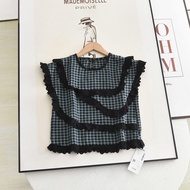 Áo Sơ Mi Không Tay KUOSE Cổ Tròn Kẻ Caro Kiểu Pháp Không Đều Tay Nhỏ Thiết Kế Cảm Giác Mùa Hè Cho Nữ