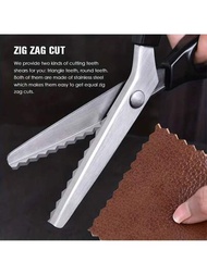 1把專業布剪-縫紉、剪貼和手工藝用的齒狀剪刀-鋸齒邊緣可在各種材料上進行清潔切割