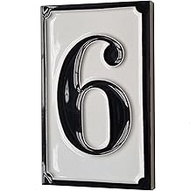 House Numbers Hand-painted Italian Ceramic Numbers Tiles Simple Black Design, Tile Size: 11cm x 7cm 
