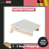 LMS | Universal Wood Laptop Stand Holder Increased Height Storage Stand Notebook Vertical Base 12-17.6 inch