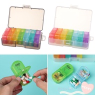POPULARFR Pill Box Rainbow Color 7 Days AM PM Portable Medicine Dispenser