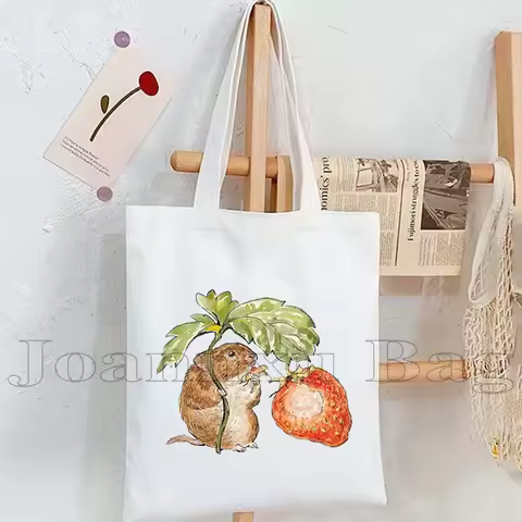 Cute Beatrix Potter Cartoon Peter Rabbit Anime Duck Carrots Kawaii Animal Manga Women Canvas Shoulde