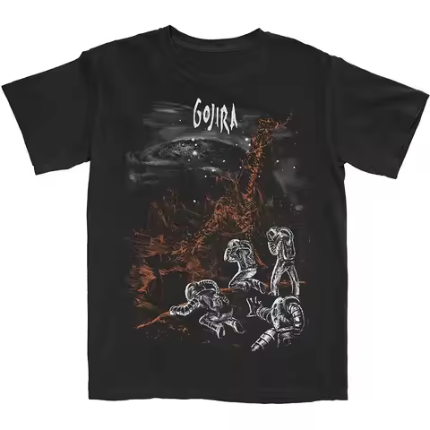 Eiffel Falls Gojira Band T-Shirt Cotton Graphic Tee Men Women Summer Streetwear