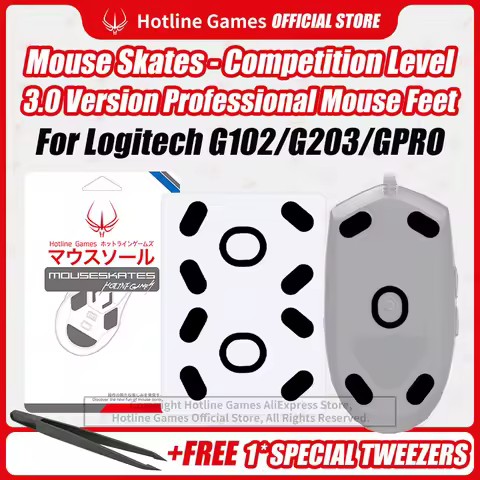 2 Sets Hotline Games 3.0 Competition Level Mouse Skates Mouse Feet Pad Replacement for Logitech G102