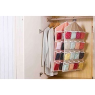 16 Grib Hanging Wardrobe Storage Bags Door Dustproof Socks Panties Storage Bag Wardrobe Organizer Sa