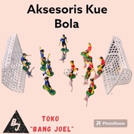 Aksesoris Kue Boneka Kartun Bola / 10 Pemain Bola + 1 Bola + 2 Gawang / Topper Kue Karakter / Mainan