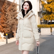 KY-D Down Jacket Women2023Winter New Korean Style Loose White Duck down Mid-Length Hooded down Jacket Coat for Women KGF