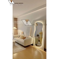 Aesthetic mirror/led mirror/standing mirror/Aesthetic mirror with led light background/room mirror/l