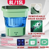 15L automatic mini folding washing machin with dryer portable  small washing machine + drainage