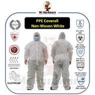 Non Woven PP PPE Suit Coverall Jumpsuit 45gsm Disposable protective clothing Hazmat Baju PPE Isolati