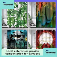 insSimple Shower Curtain Cross-Border Halloween Christmas Shower Curtain Digital Printing Festival W