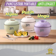 Bright Crown Panci Listrik Portable1.5L Mangkok Rice Cooker Mini Lapisan Keramik Anti Lengket