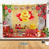 Mid-Autumn Festival backdrop 3mx2m3 2m15x1m5 - Mid-Autumn decoration canvas painting Mid-Autumn Fest