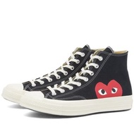【斷碼清貨】 CDG PLAY x Converse 1970s Chuck 70 Vintage Canvas Black 黑色 1970