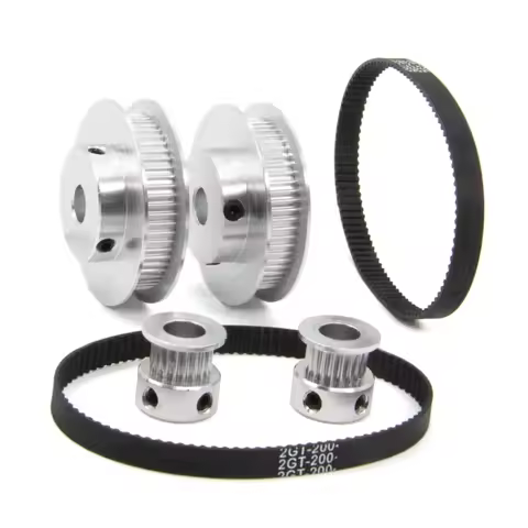 GT2 Synchronous Wheel 20 60 Teeth 8mm Bore Timing Pulley 2 Sets with 2pcs Length 200mm Width 6mm Bel