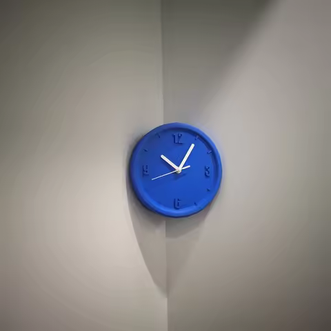 3D Printed Model Corner Wall Clock Shady Corner Sunny Corner Simple Silent Wall Clock Wall Techno Ar
