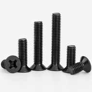 KM Carbon Steel Black Cross Flat Head Screw Countersunk Electronic Screw  M2 M2.5 M3