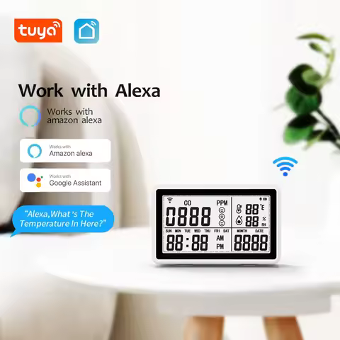 OneSmart Tuya Wifi Temperature Humidity Sensor CO Carbon Monoxide Detector All in one Smart Sensor w
