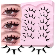 GROINNEYA Manga Lashes 3d Faux Mink Lashes Soft Winged Natural Realistic Eyelash Extension