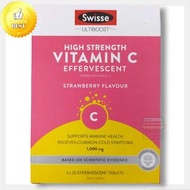 Swisse - 高濃度維他命C泡騰片 60片 1000mg (紅盒 - 士多啤梨味) 9311770590082 平行進口