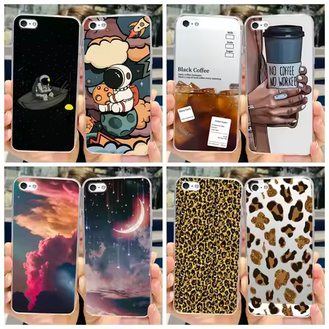 For iPhone 5 5S SE 2016 Case Cute Astronaut Clear Silicone Shockproof Cover For iPhone SE 2020 SE2 C