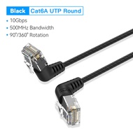 Vention CAT6A Ethernet Cable 10Gbps 90/360 Rotatable Double Elbow CAT 6A UTP RJ45 Slim Networking In