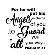 brfv Premium Sticker Psalm 91:11 Christianity Sticker Vinyl Decals for Car Motorcycle Ebike Etc