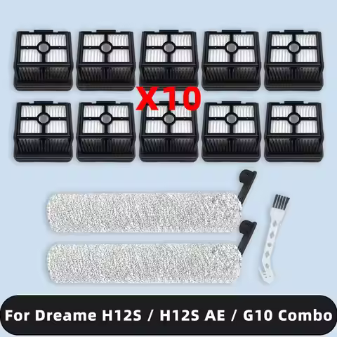 Compatible For ( Dreame H12S / H12S AE / G10 Combo ) Replacement Parts Accessories Roller Brush Hepa