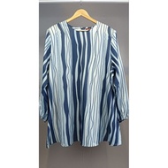 BLOUSE STRIPED | PLUS SIZE | PASTEL COLOUR | SIZE 40-46-50 | BLUE - GREEN - GREY | BY GLAMOUR (CLEAR