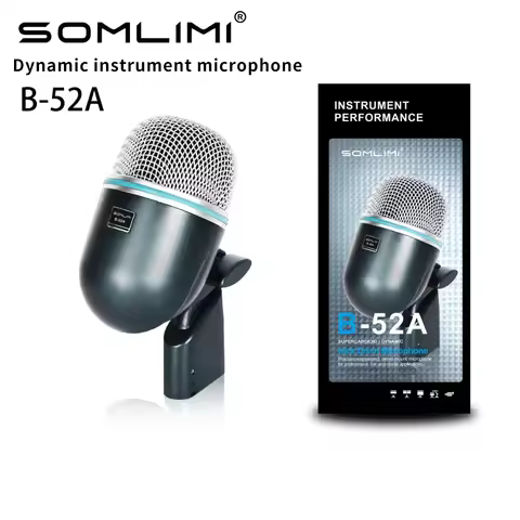 SOMLIMI B- 52A Drum Microphone Instrument Kick Drum Bass Mic(Metal)Dynamic Drum Snare Kick Mic,Kick-