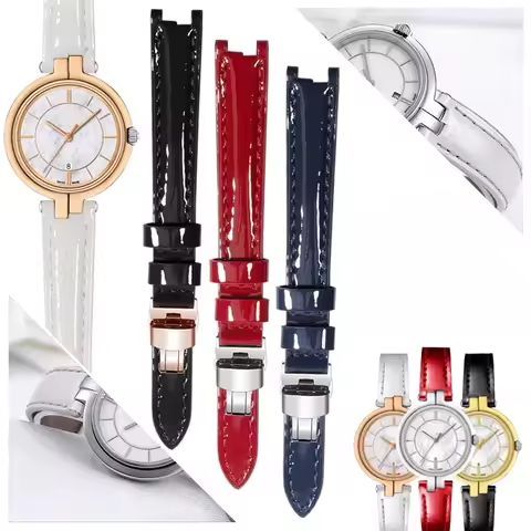 For Tissot T094 Flamenco Series Concave Interface 1853 Genuine Leather Comfortable Watch Strap T0942