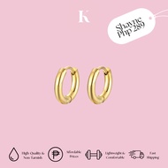 K Accessories 14K Gold Plated Shayne Huggies Earrings