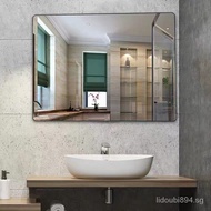Aluminum Alloy Bathroom Mirror Toilet Wall Hanging Mirror Household Minimalist Self-Adhesive Wall Hanging Toilet Cosmetic Mirror