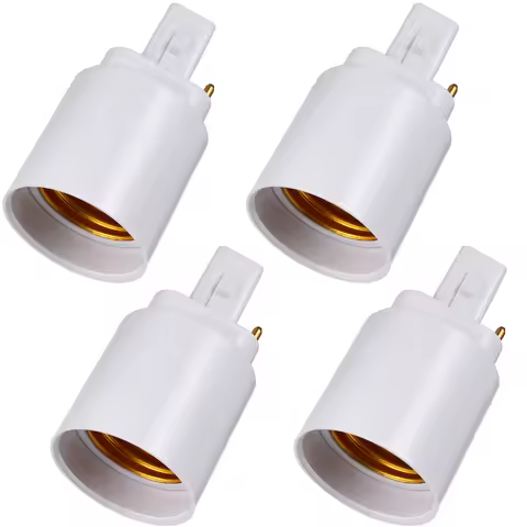 4Pcs G24d to E27 Lamp Base Converter Sturdy Pbt Shell Easy Installation Light Bulb Socket Adapter fo