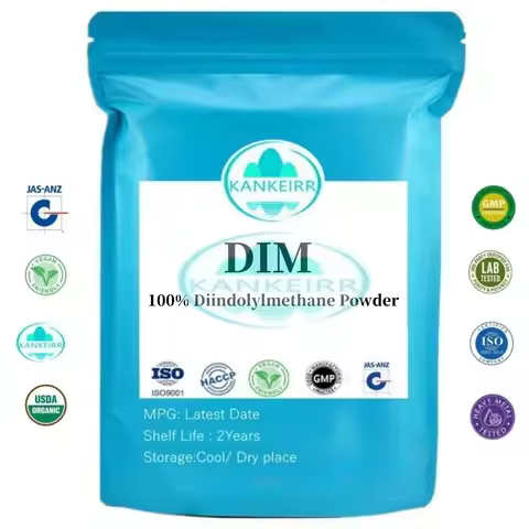 Customized 100% Diindolylmethane Powder Aluminum Foil Bag Packing DIM Powder for Global Distributors