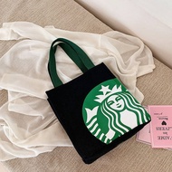 Starbuck ถังผ้าใบกระเป๋าอาหารกลางวันกระเป๋ากระเป๋าถือ Tumbler Carrier กระเป๋าผู้ถือแม่นักเรียน Tote กระเป๋า (28ซม. X 24ซม. X 11ซม.)