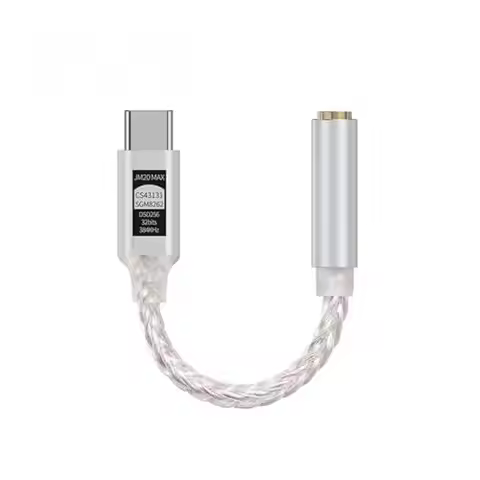 JCALLY JM20MAX USB C to 3.5mm Audio Adapter Upgraded 195mW Dongle DAC DUAL CHIPS CS43131 + SGM8262, 