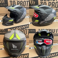 MT HELMETS STREETFIGHTER SV ST-19X B2 MATT GRAY, OPEN/FULL FACE HELMET, DOUBLE VISOR, STREET FIGHTER
