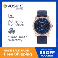 CITIZEN Quartz BH5003-00L Simple Pink Gold Navy Blue Leather  Wrist Watch For Men from YOSUKI JAPAN / BH5003-00L (  BH5003 00L BH500300L BH50 BH5003- BH5003-0 BH5003 0 BH50030 )