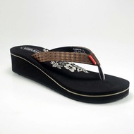 sandal wanita loxley floretta hitam - coklat - 37