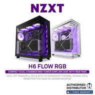NZXT H6 Flow, RGB &amp; Non RGB, Compact Dual-Chamber Mid-Tower Airflow Case