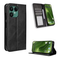 Casing Fairphone 6 5G Vintage Flip Cover Magnetic Business Wallet Case PU Leather Cases Card Holder 