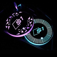 68mm LED Car 7-color Coaster Water Cup Holder for Audi S1 Logo S7 RS4 S6 Q5 fy 8r Non-slip Mat USB C